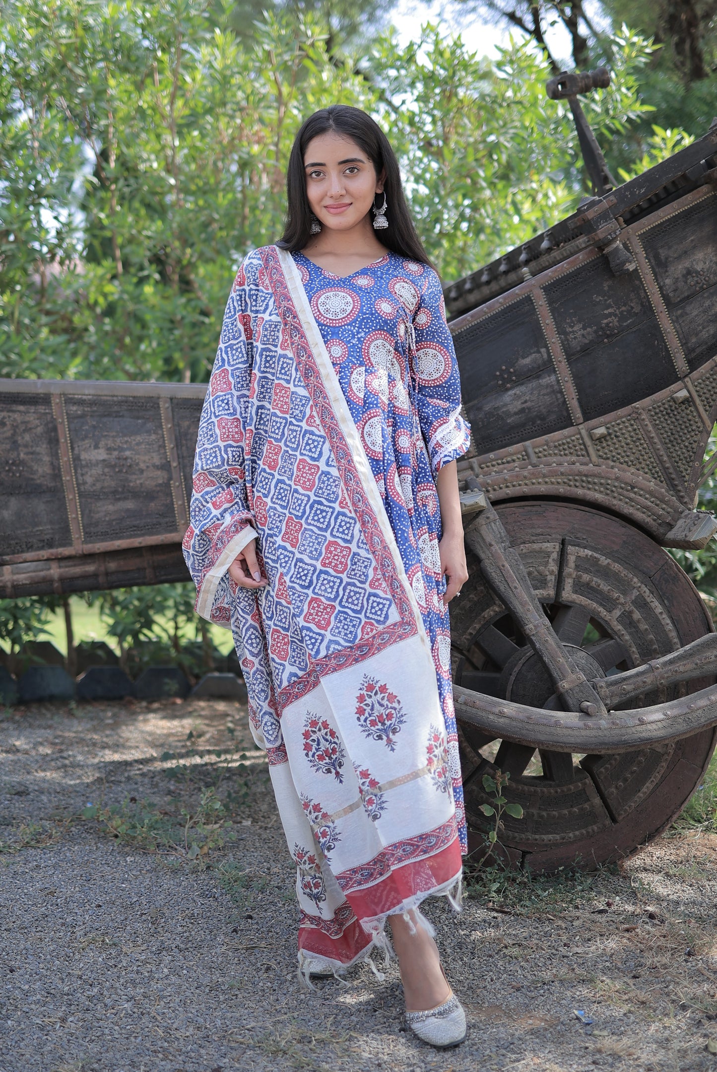 FLORAL ANGRAKHA SUIT SET