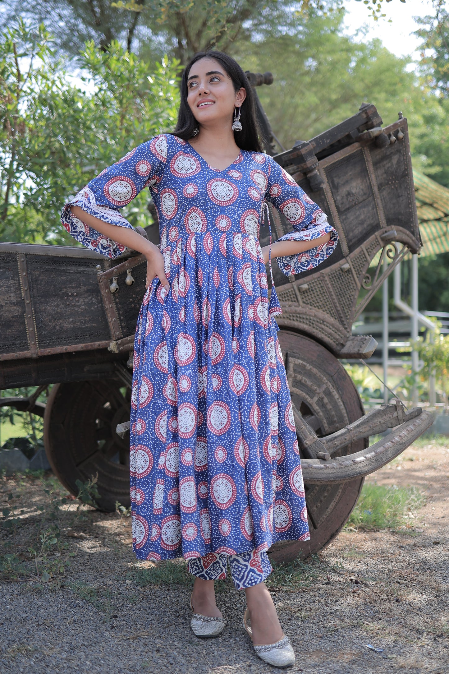 FLORAL ANGRAKHA SUIT SET