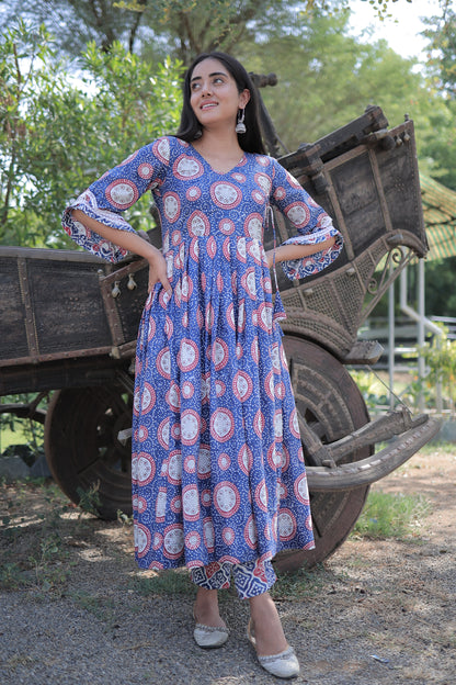FLORAL ANGRAKHA SUIT SET