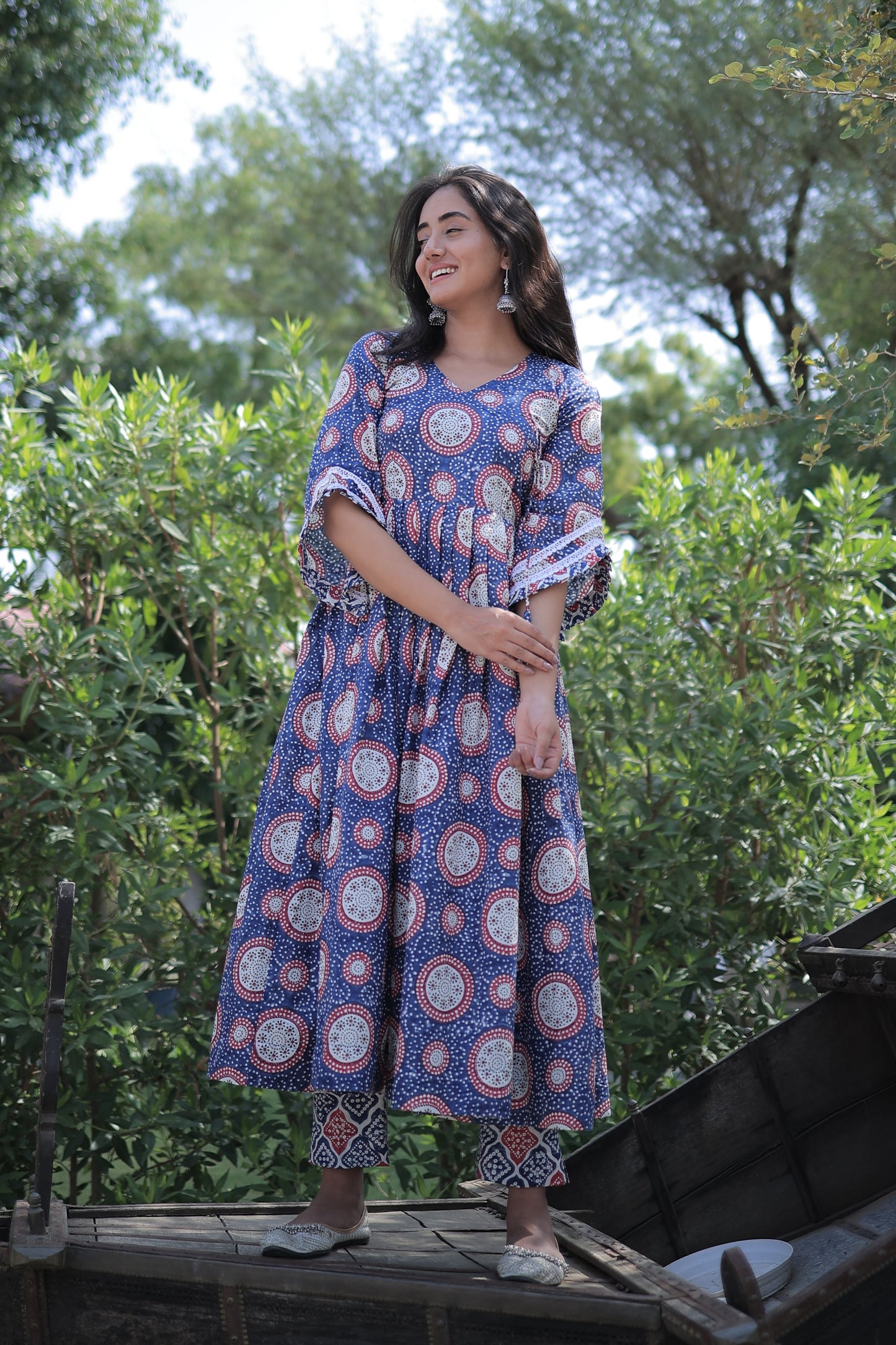 FLORAL ANGRAKHA SUIT SET