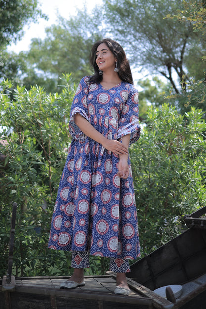 FLORAL ANGRAKHA SUIT SET